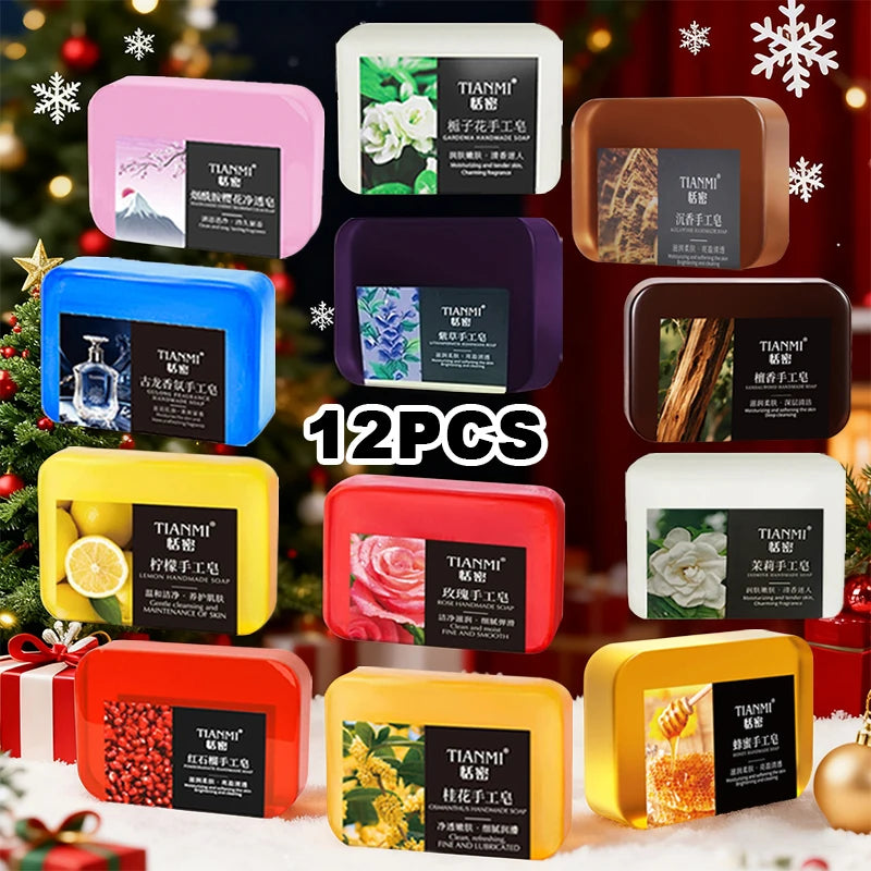 12 PCS Fruit and Flower Scented Hand Soaps, Rose Scented, Cologne Perfume Scented, Lemon Scented and Other 10 Different Scented Oasis Select