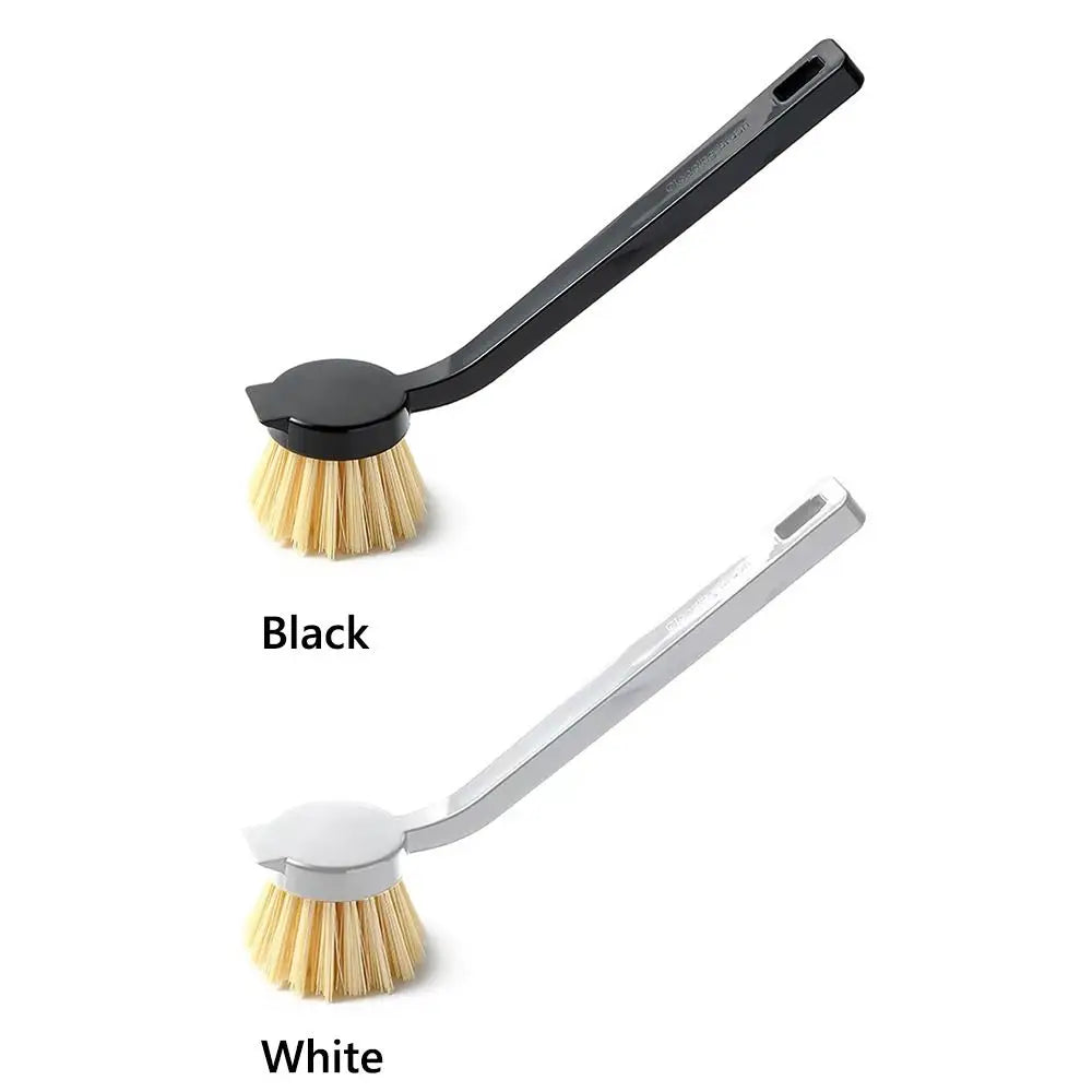 Plastic Pot Brush Oil Free Black White Dishwashing Brush High Temperature Resistance Kitchen Tool Long Handle Cleaning Brush Oasis Select