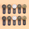 5/10pcs Metal Button Extender Perfect To Any Jeans Pants Free Sewing Retractable Jeans Waist Button Extended Buckles Fixing Kit Oasis Select 10pcs Random style