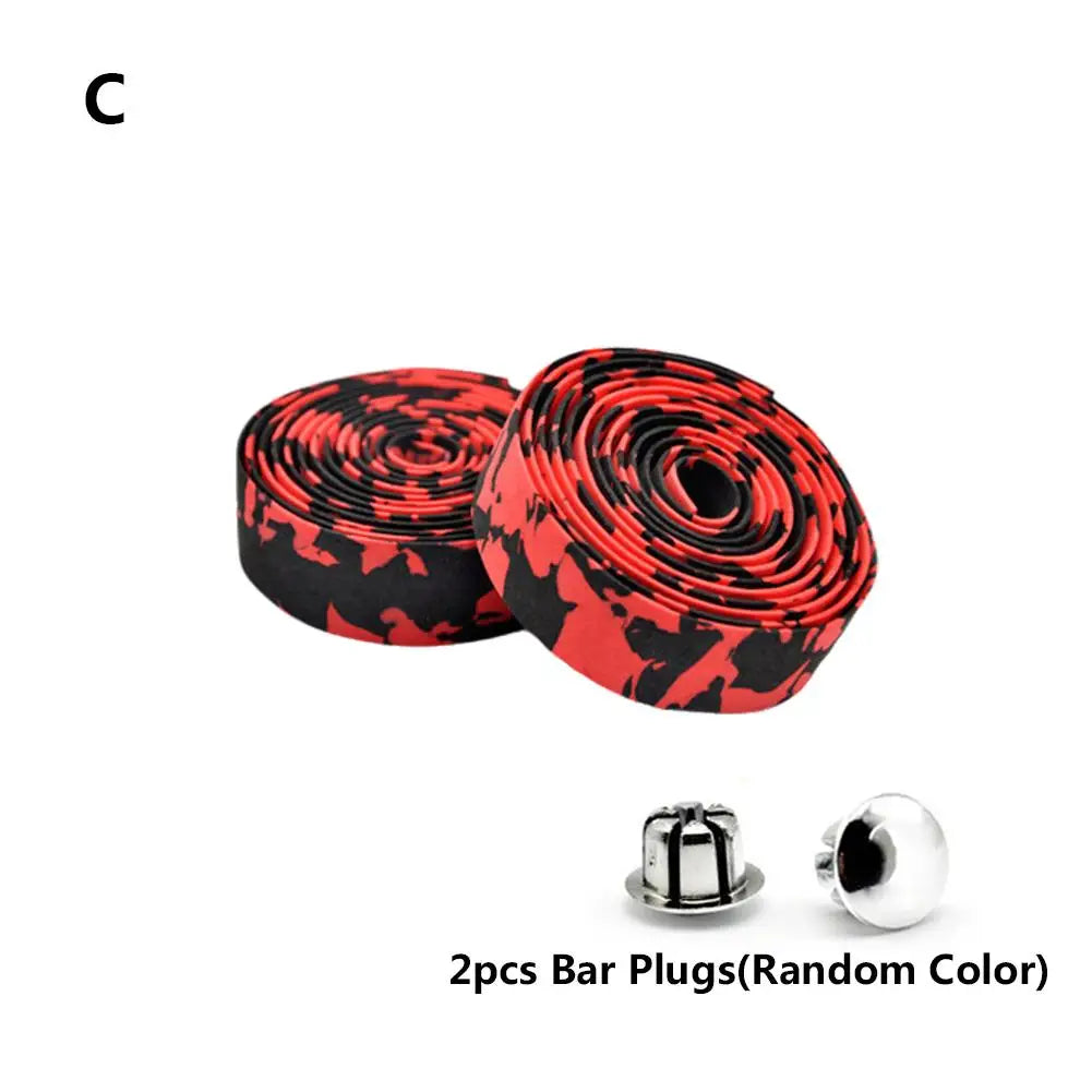 2pcs Road Bike Handlebar Tape Camouflage Cycling Wrap Wicking Tape Damping Stretch Absorb Sweat Anti-slip Handle Bicycle Belt Oasis Select C