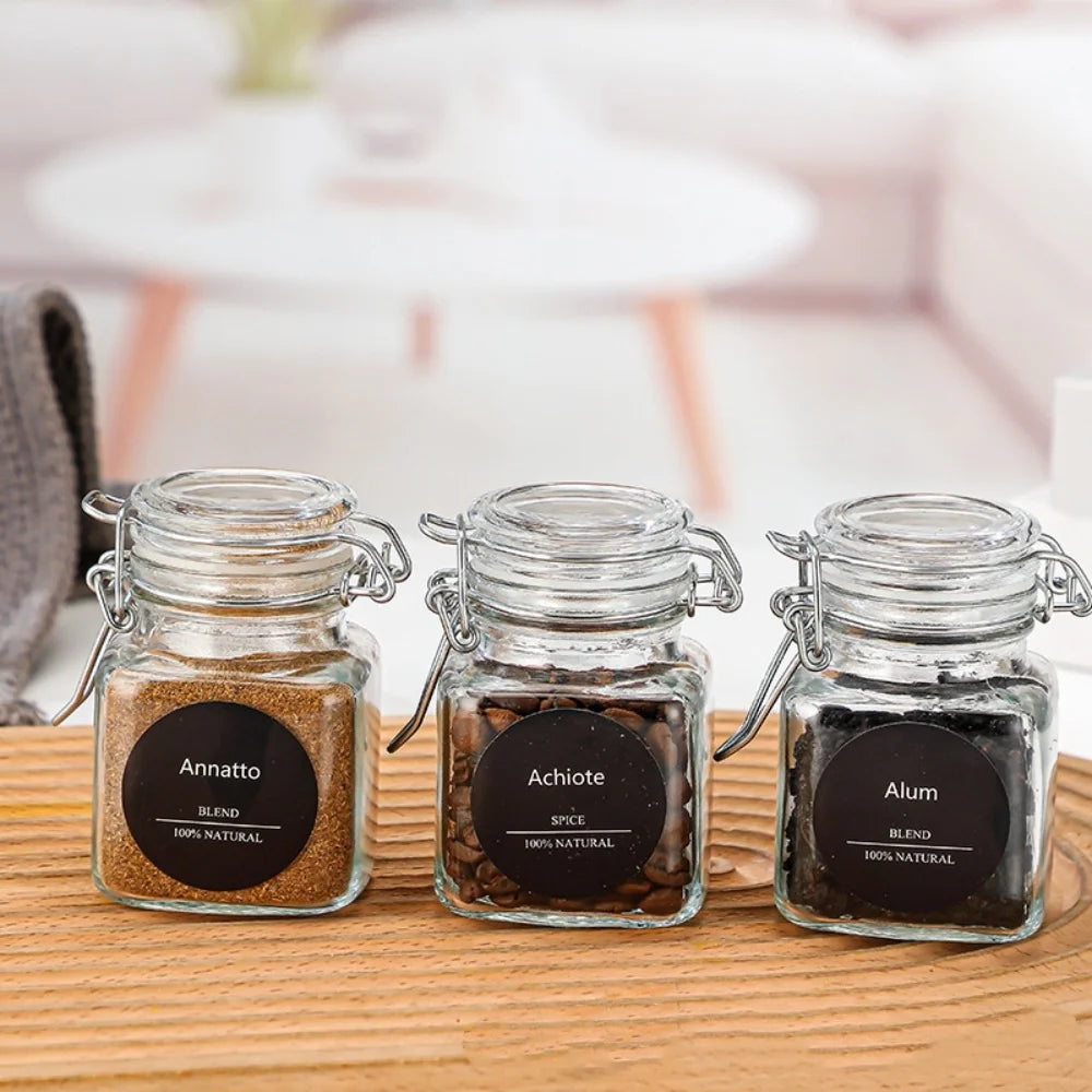 50/100ml Glass Bottle Sealed Storage Jar with Buckle Airtight Locking Lid Big Mouth Kitchen Bottles for Coffee Beans Fruits Nuts Oasis Select