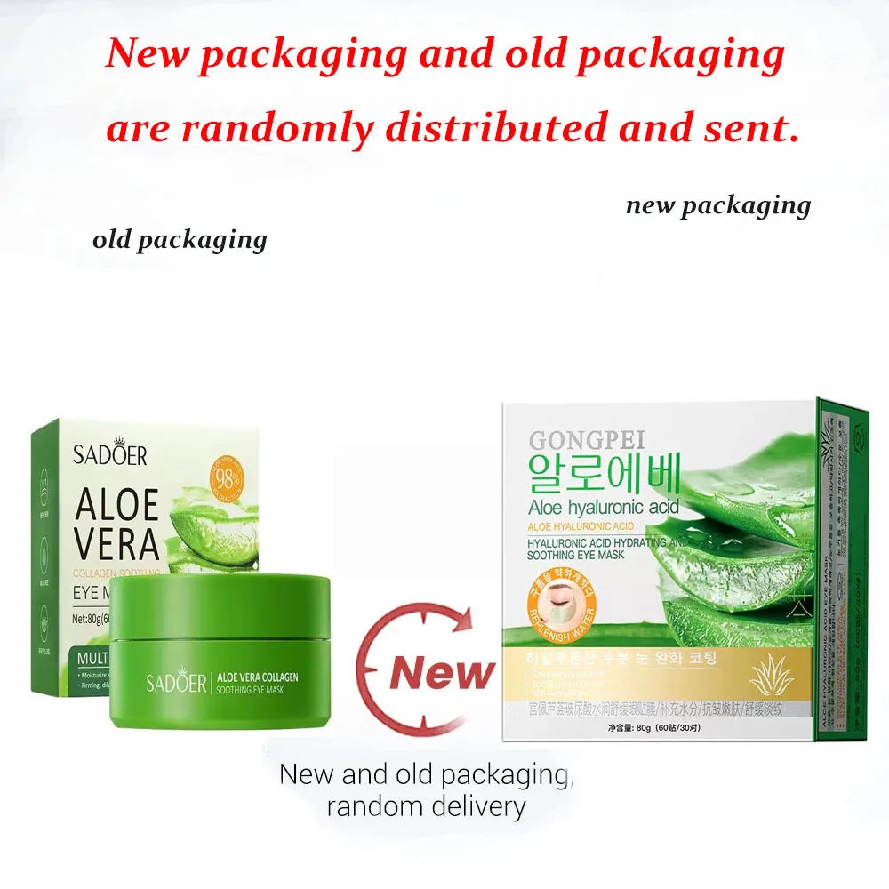60-Pack Aloe Vera Collagen Eye Masks – Moisturizing & Firming