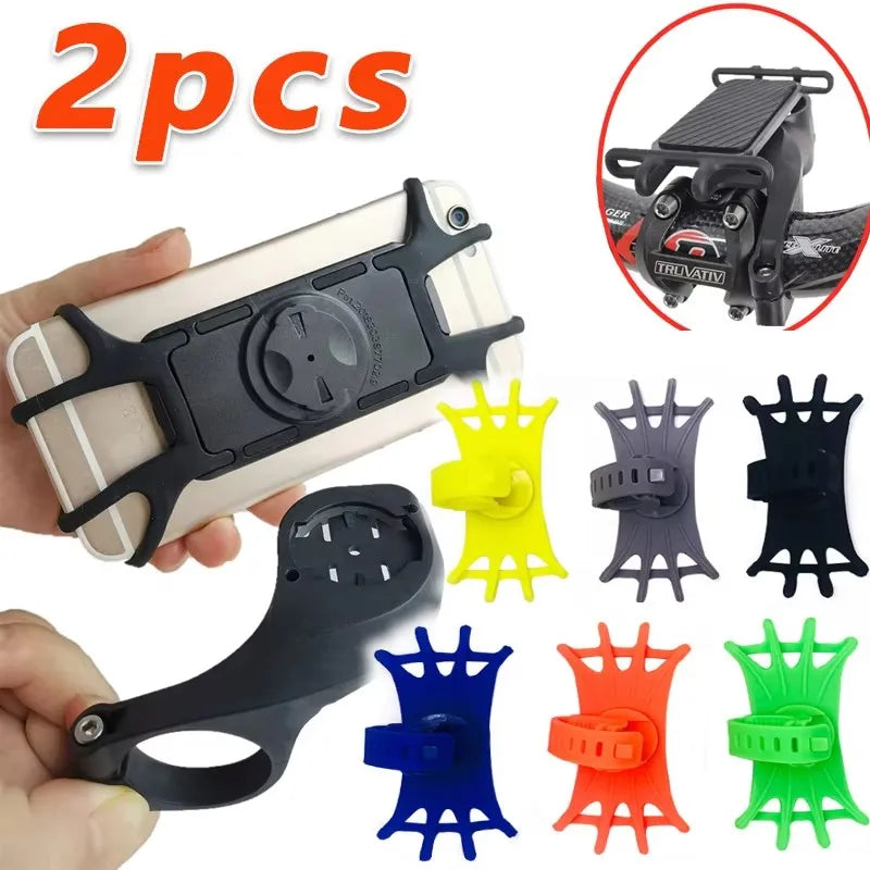 1/2/3pcs Rotatable Mobile Phone Bicycle Motorcycle Holder Bike Safe Bracket Silicone Support Silicone Pull Type Phone Stand Oasis Select