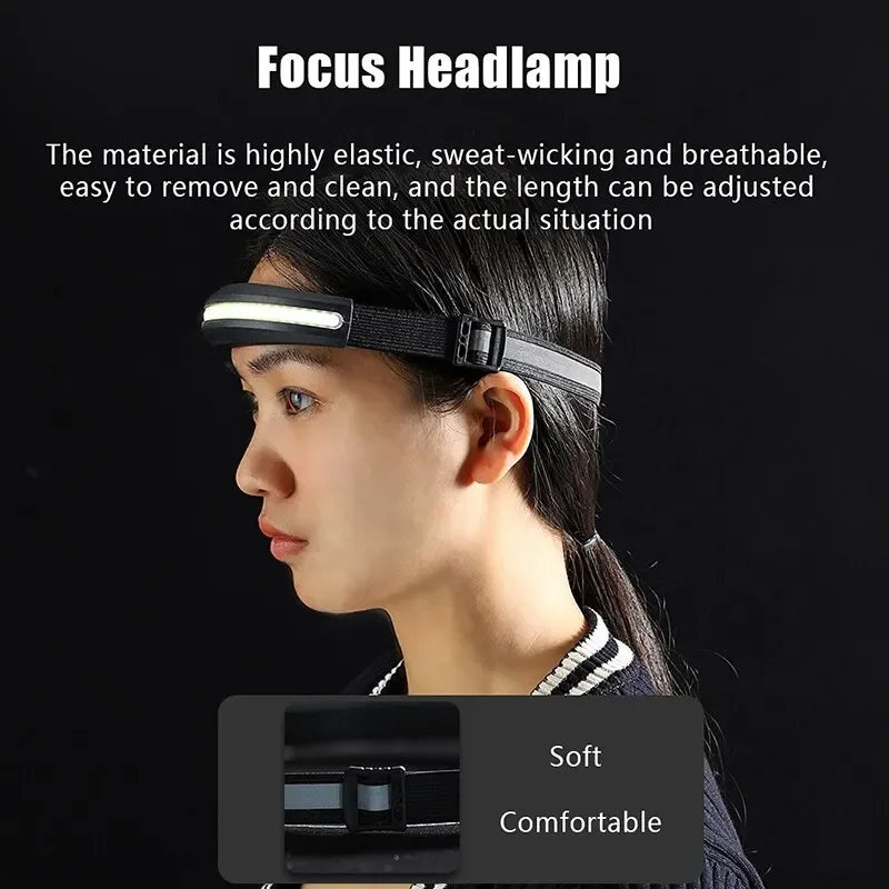 ESMARTER COB LED Headlamp Rechargeable Red & White – 10W