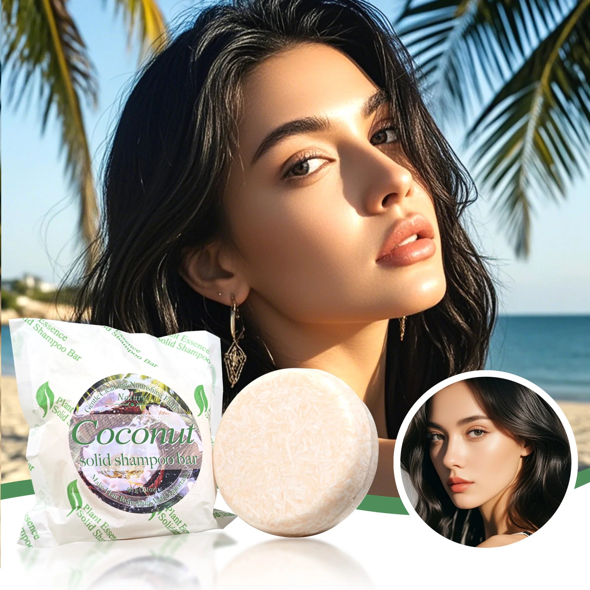 Coconut & Olive Oil Solid Shampoo Bar – Nourishing & Moisturizing