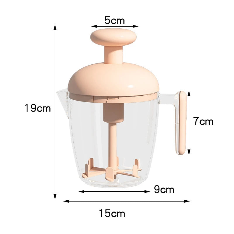 Egg Beater Hand Mixer Semi-Automatic Egg Whisk Milk Frother Handheld Egg Mixer Manual Press-type To Beat Egg Whites Baking Tool Oasis Select Pink