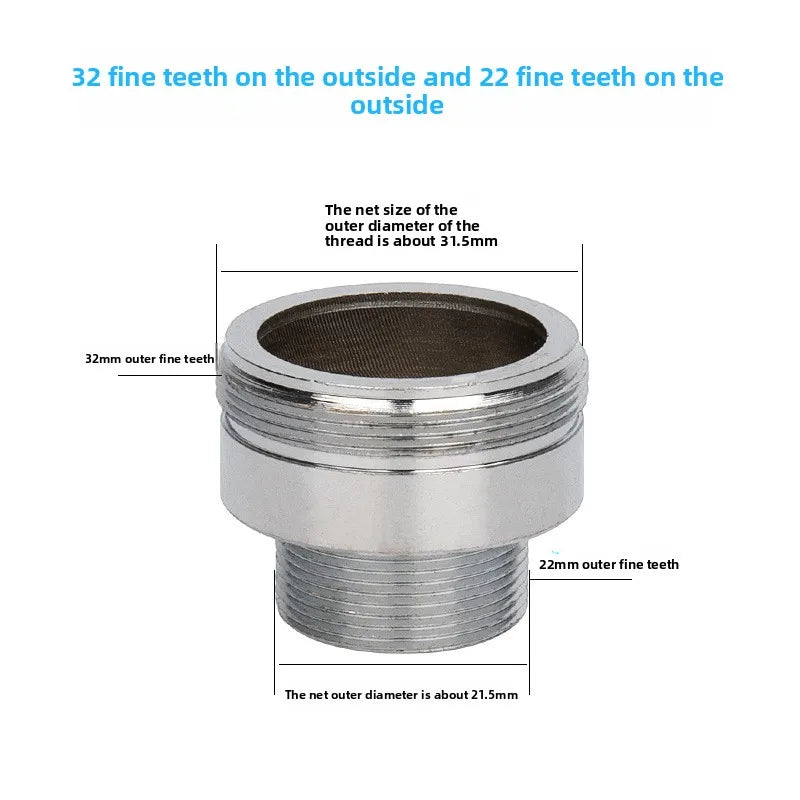 Faucet Thread Adapter 16–32mm Internal & External Fine Tooth