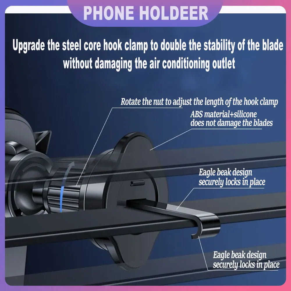 Car Air Vent Phone Holder | 360° Gravity Mount for 5–7" Phones