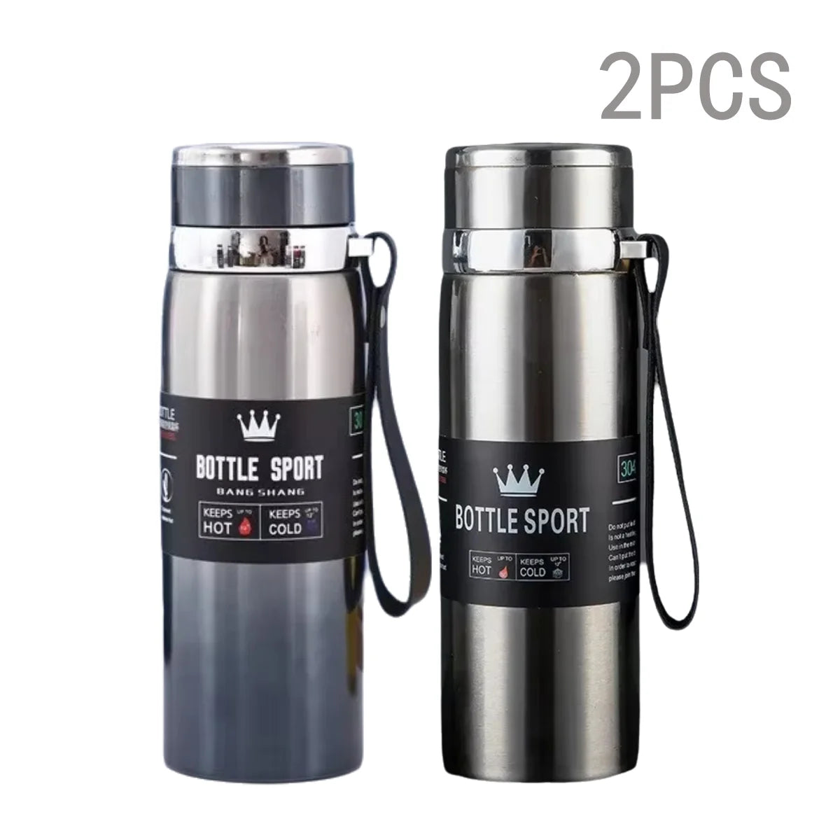 1000ml Thermal Water Bottle Thermos Vacuum Flask Double Stainless Steel Coffee Tea Insulated Cup Leakage-proof for Office Oasis Select Blue Steel 2PCS 1000ML