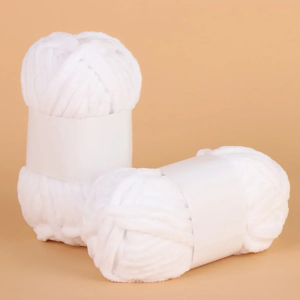50g/roll Fantasy Color Coarse Ice Bar Arctic Velvet Yarn Handwoven DIY Scarf Hat Clothes Thread Thick Wool Crochet Stripe Thread Oasis Select 02 Pure White