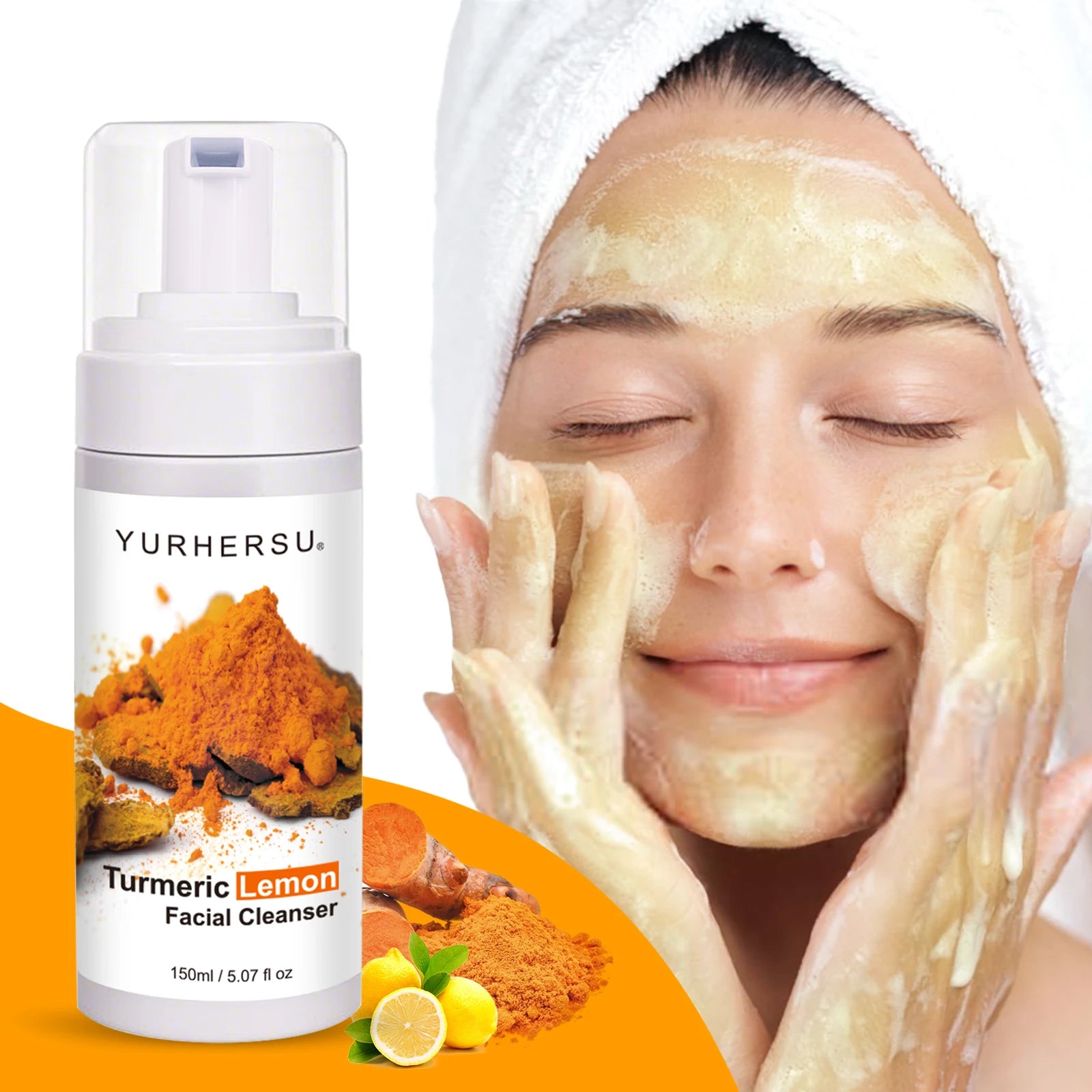 Turmeric Foam Facial Cleanser – Brightening Face Wash 150ml Foam Facial Cleanser Oasis Select 150ml
