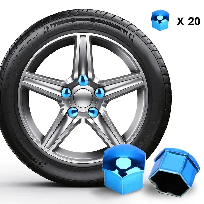 20/40/60Pcs 17mm Car Wheel Nut Caps Auto Hub Screw Cover Bolt Rims Exterior Decoration Special Socket Protection Dust Proof Oasis Select