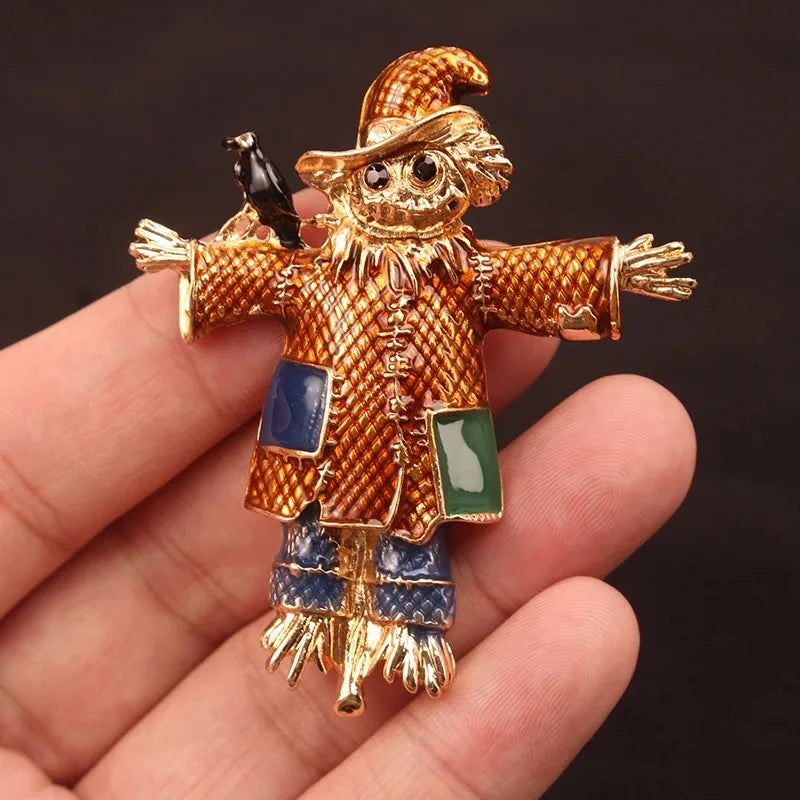 Unique Designed Scarecrow Brooch Fashion Creative Figure Pin Elegant Corsage Suit Clothing Accessory Unisex Fashion Decoration Oasis Select