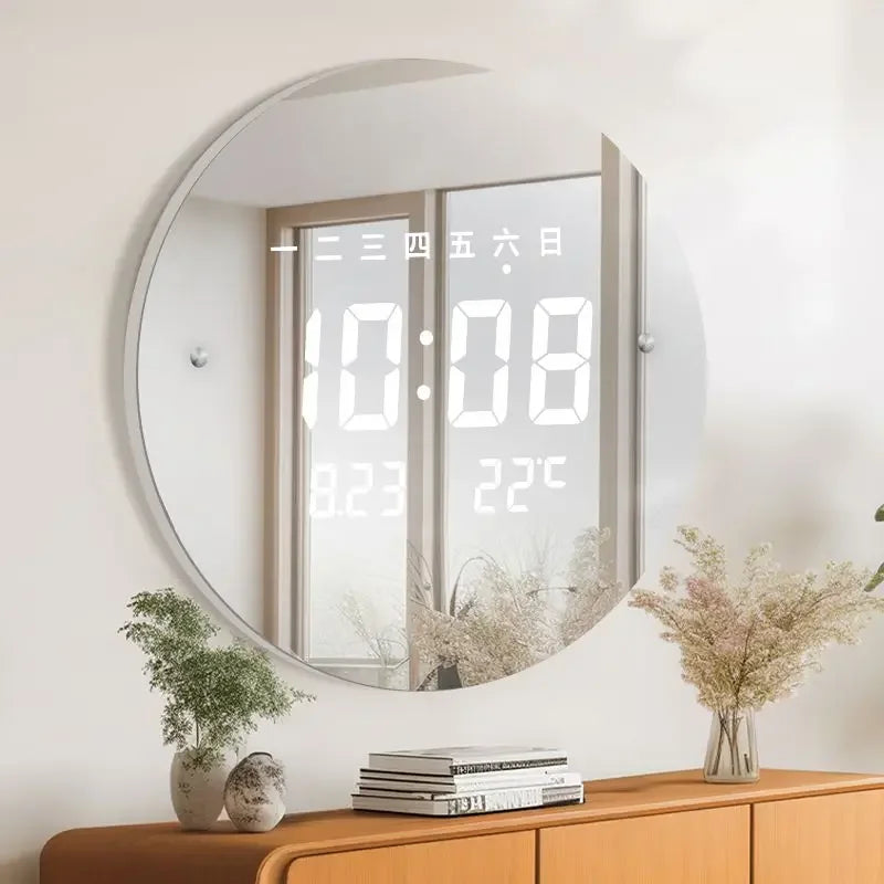 New Smart Perpetual Calendar Electronic Wall Clock Living Room Digital Wall Hanging with Temperature Clock Wall Clocks Oasis Select