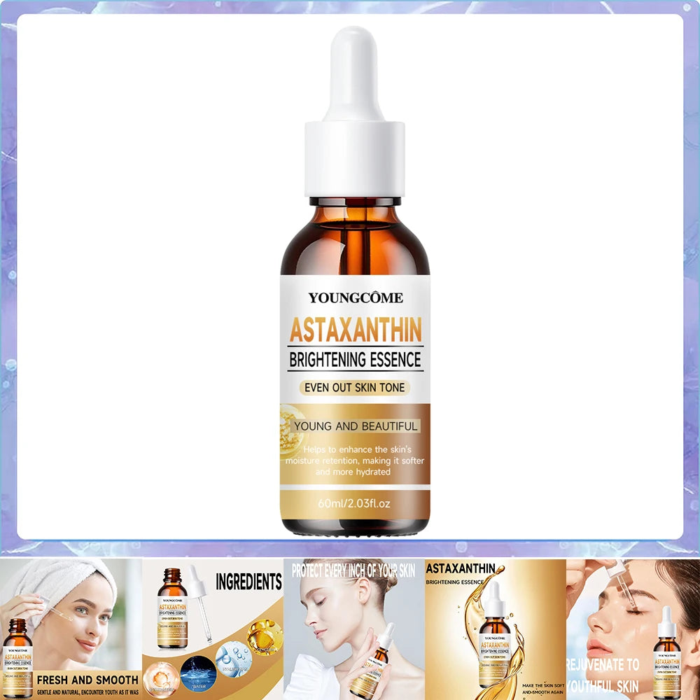 Astaxanthin Facial Essence Kit Collagen Hyaluronic Acid Moisturizing Rejuvenation Vitamin C Beauty Skin Care Face Serum 1/3pcs Oasis Select 60ml-1pcs