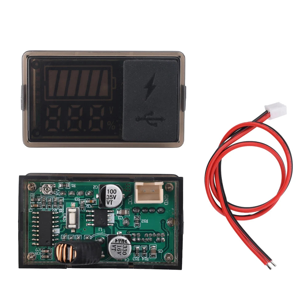 DC 8~30V Type-c USB Car Battery Voltmeter Charge Level Indicator Lithium Battery Capacity Meter Test Display LED Tester Oasis Select