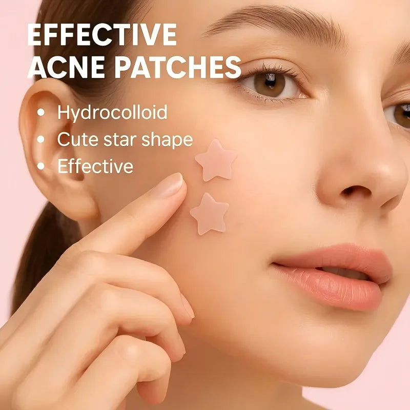 380 pcs hydrogel patch covering defects, pink star and transparent round patch combination, can be used as facial decoration Oasis Select