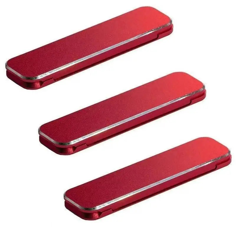 1/3PCS Mini Invisible Foldable Mobile Phone Stand Aluminum Alloy Desktop Mount Material Holder Adjustable Angle For Cellphone Oasis Select 3PCS Red
