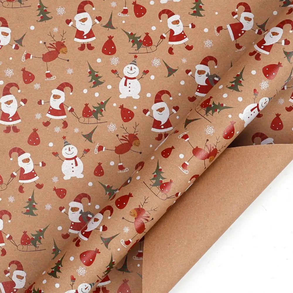 1roll Gift Wrapping Paper ChristmasTree Santa ClausWrapping Paper Birthday Gift Wrapping Paper Christmas Wrapping Paper Handmade Oasis Select Style 6
