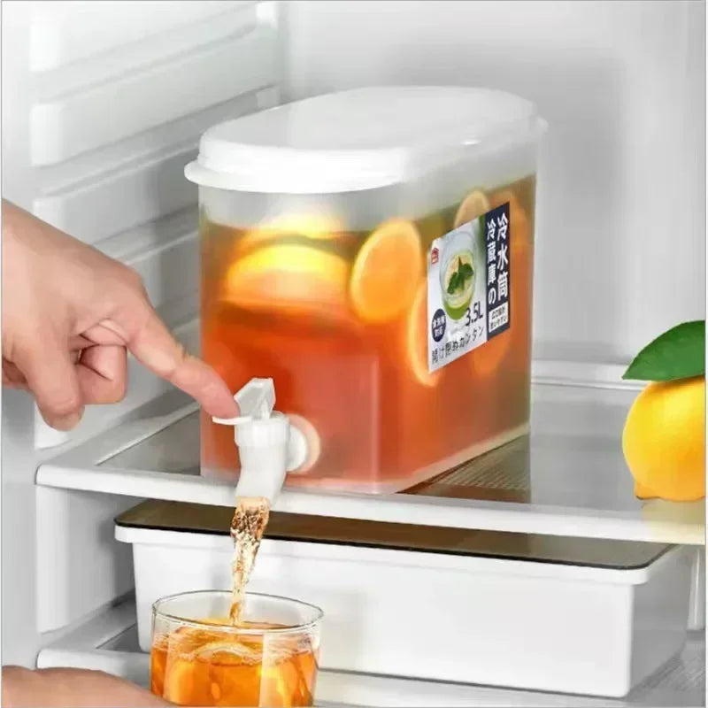 Large Capacity Cold Kettle 3.5L Cold Water Pitcher with Faucet In Refrigerator Iced Beverage Dispenser Refrigerator and Spigot Oasis Select