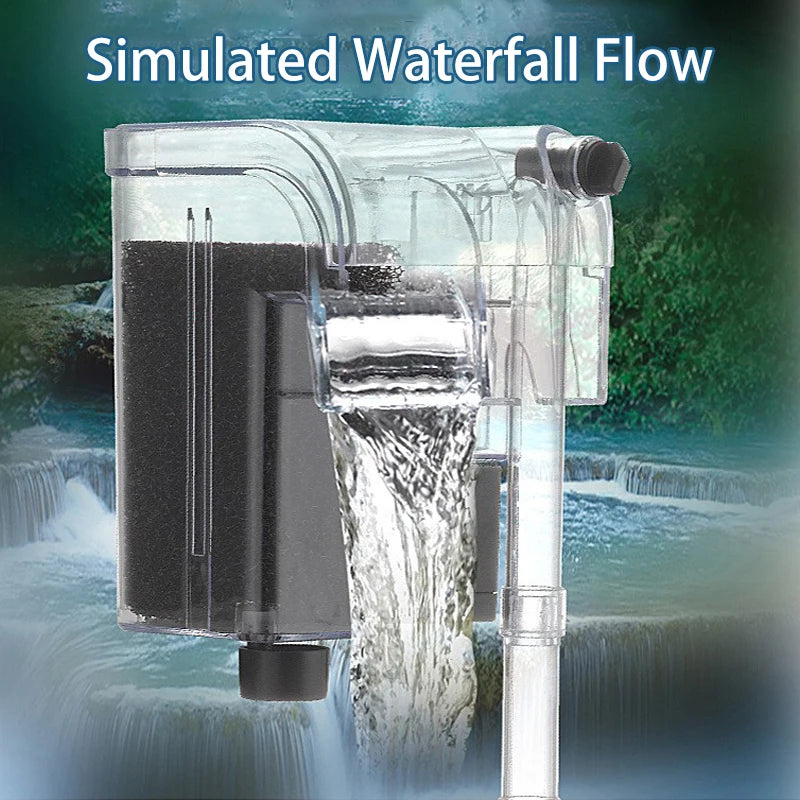 External Aquarium Fish Tank Filter Waterfall Filter Pure Water Pump Hanging Fish Tank Wall-mounted Water Aquarium Accessories Oasis Select