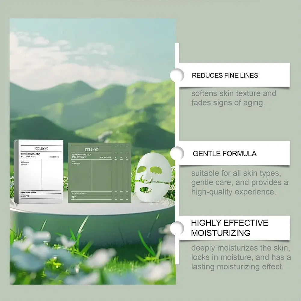 1/4Pcs Deep Collagen Overnight Face Mask Seaweed Collagen Essence Hydrating Overnight Hydrogel Mask Improve Elasticity, Firming Oasis Select