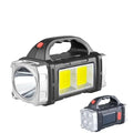 Portable Powerful USB Rechargeable Flashlight Solar LED Light With COB Work Light 4 Gear Charge Mobile Phone Camping Lamp Oasis Select 2COB sliver