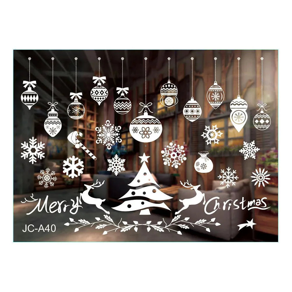 Christmas Window Clings – Snowflake & Reindeer Static Decals Window Clings Oasis Select F