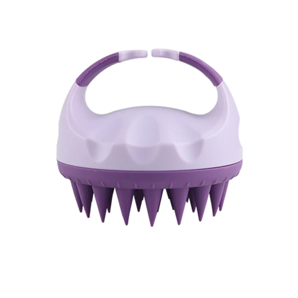Shampoo Head Scalp Massage Brush Silicone Soft Skin Friendly Hair Washing Massager Comb SPA Massage Brush Beauty Salon Hair Tool Oasis Select purple