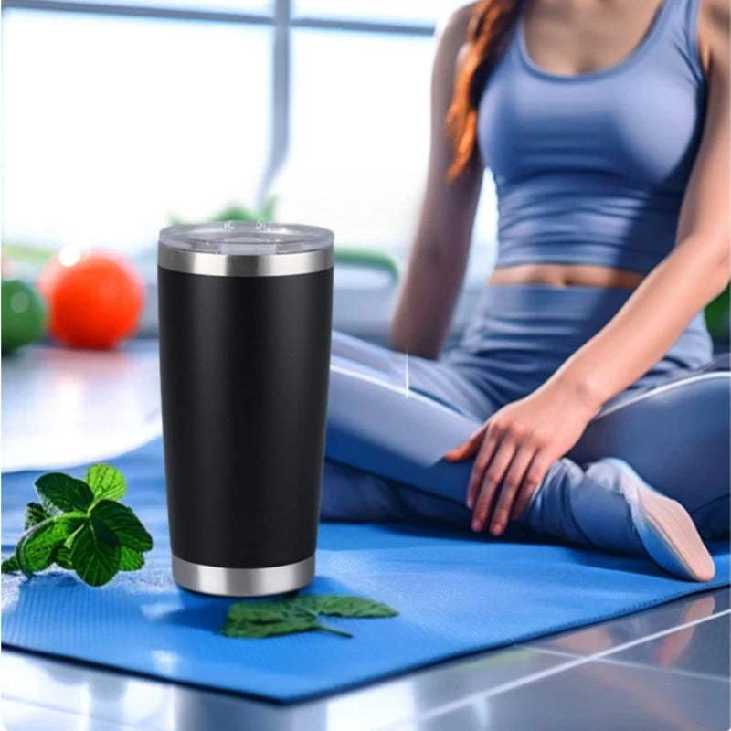 20oz 304 Stainless Steel Insulated Thermos Cups, Double-Wall Vacuum Insulation, Coffee/Beer/Party Cups with Spill-Proof Lid Oasis Select