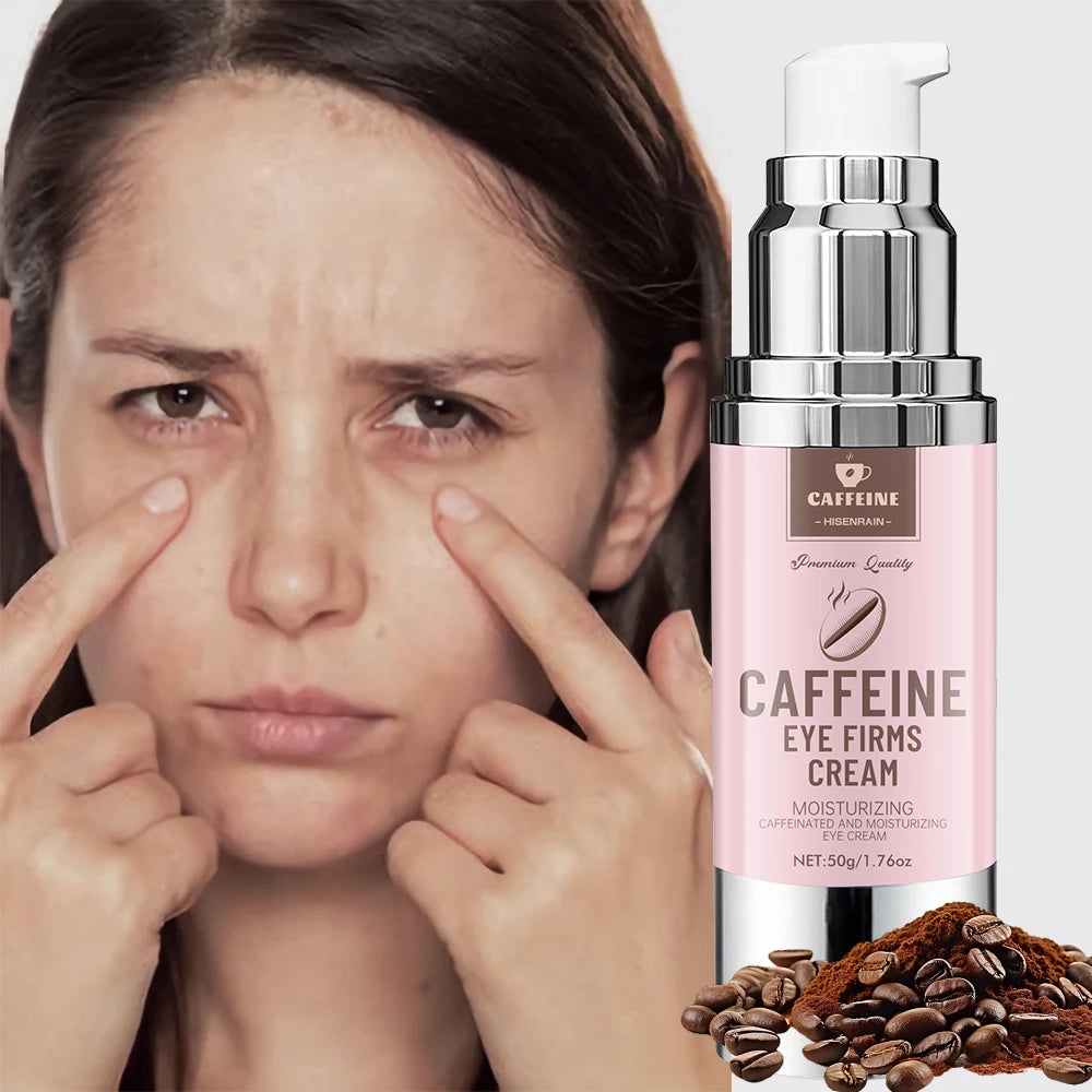 HISENRAIN Under Eye Cream with Caffeine, Vacuum Pump Anti-Aging Firm & Lift Dark Circles Puffiness, Professional Eye Treatment. Oasis Select