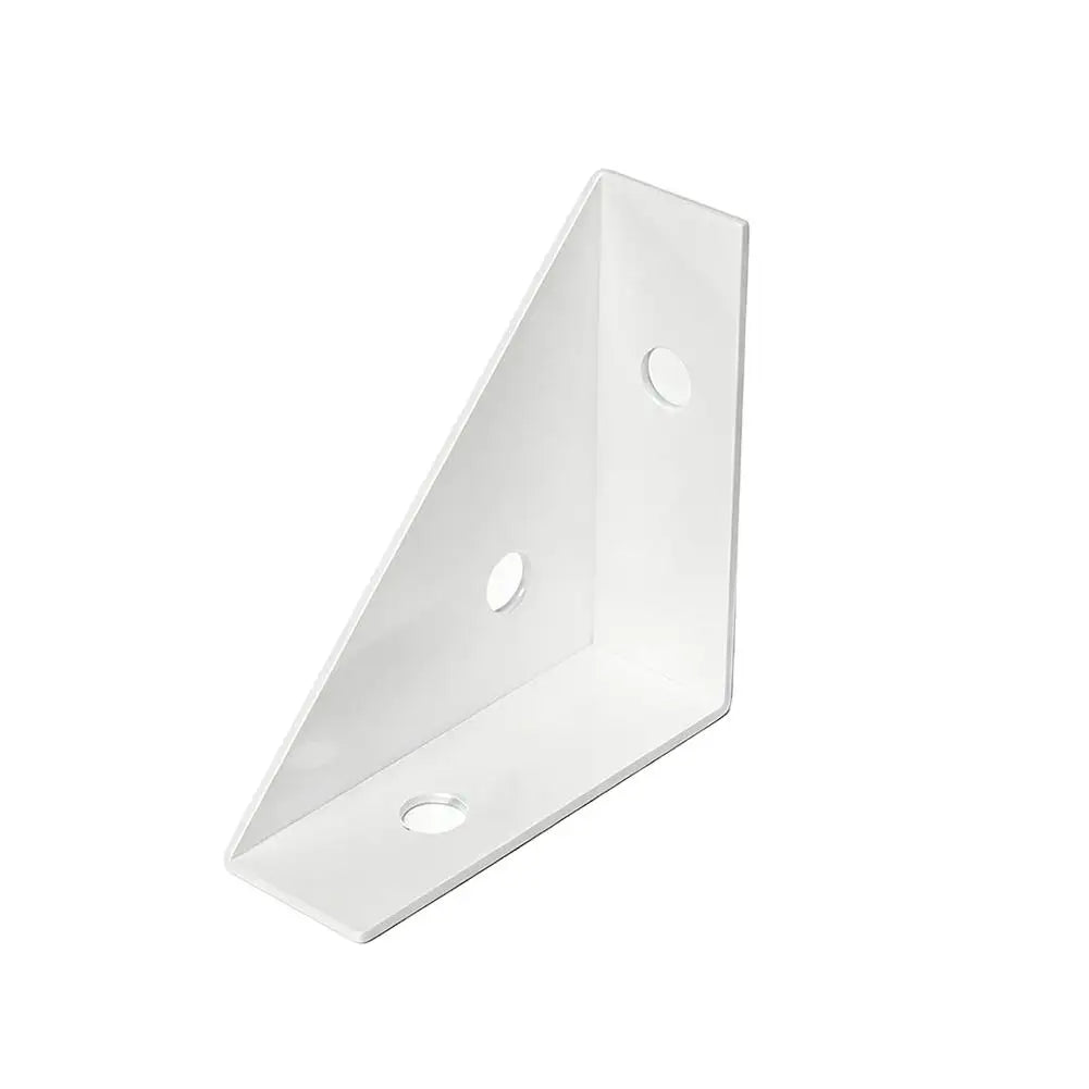 Thickened 90 Degree Three Sided Corner Bracket Multi Hole Triangular Joint Connector For Furniture Cabinet Table Repair Oasis Select White-S