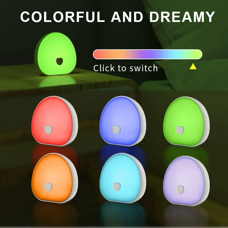 LED Night Light White Noise Sleep Aid Night Lamp Intelligent Rechargeable Seven-color Changing Ambient Lights Baby Kids Bedroom Oasis Select