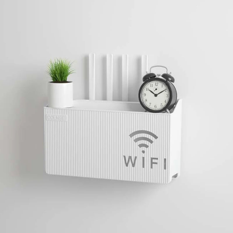 Router Storage Rack TV Set-top Storage Box Oasis Select WHITE One size