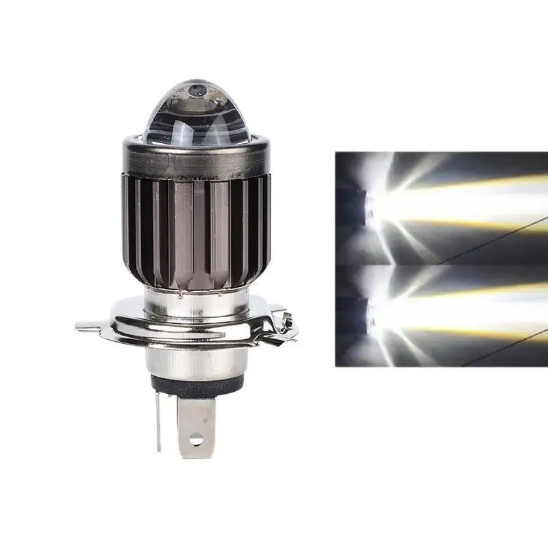 1Pcs Universal Motorcycle H4/BA20D Headlight Hard Light Led Light Motorbike Lamp Ultra-Long Illumination Distance Oasis Select H4 white white