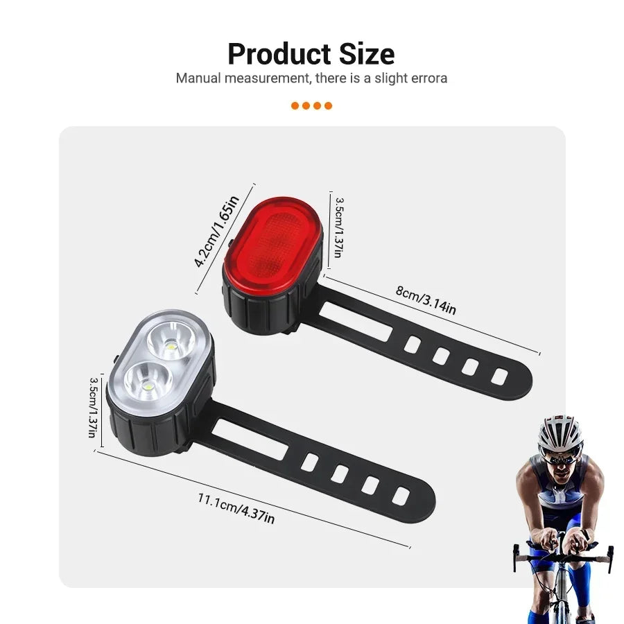 COB Bike Taillights USB Rechargeable Bicycle Safety Warning Light MTB LED Front Rear Headlight Waterproof Cycling Lamp Set Oasis Select