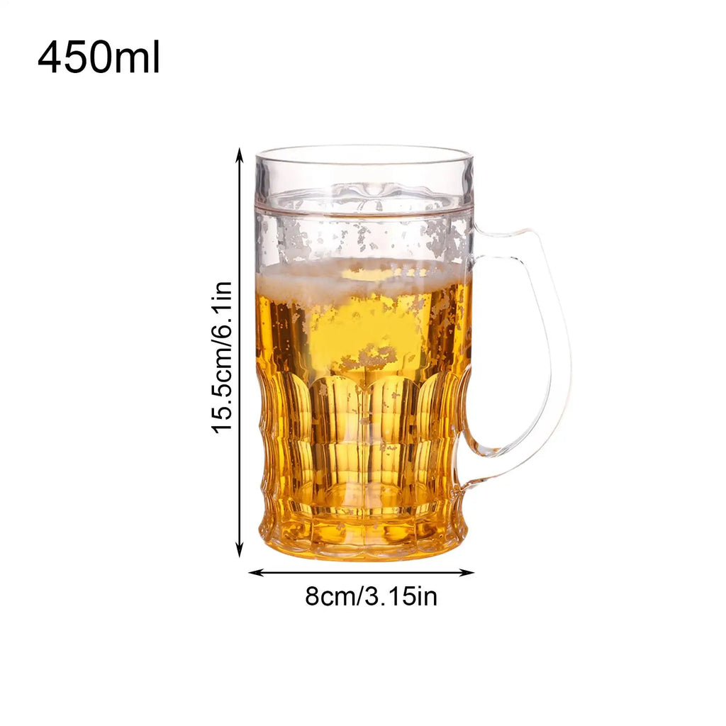 Fake Beer Mug Prank Cup – 450ml Transparent Double-Layer