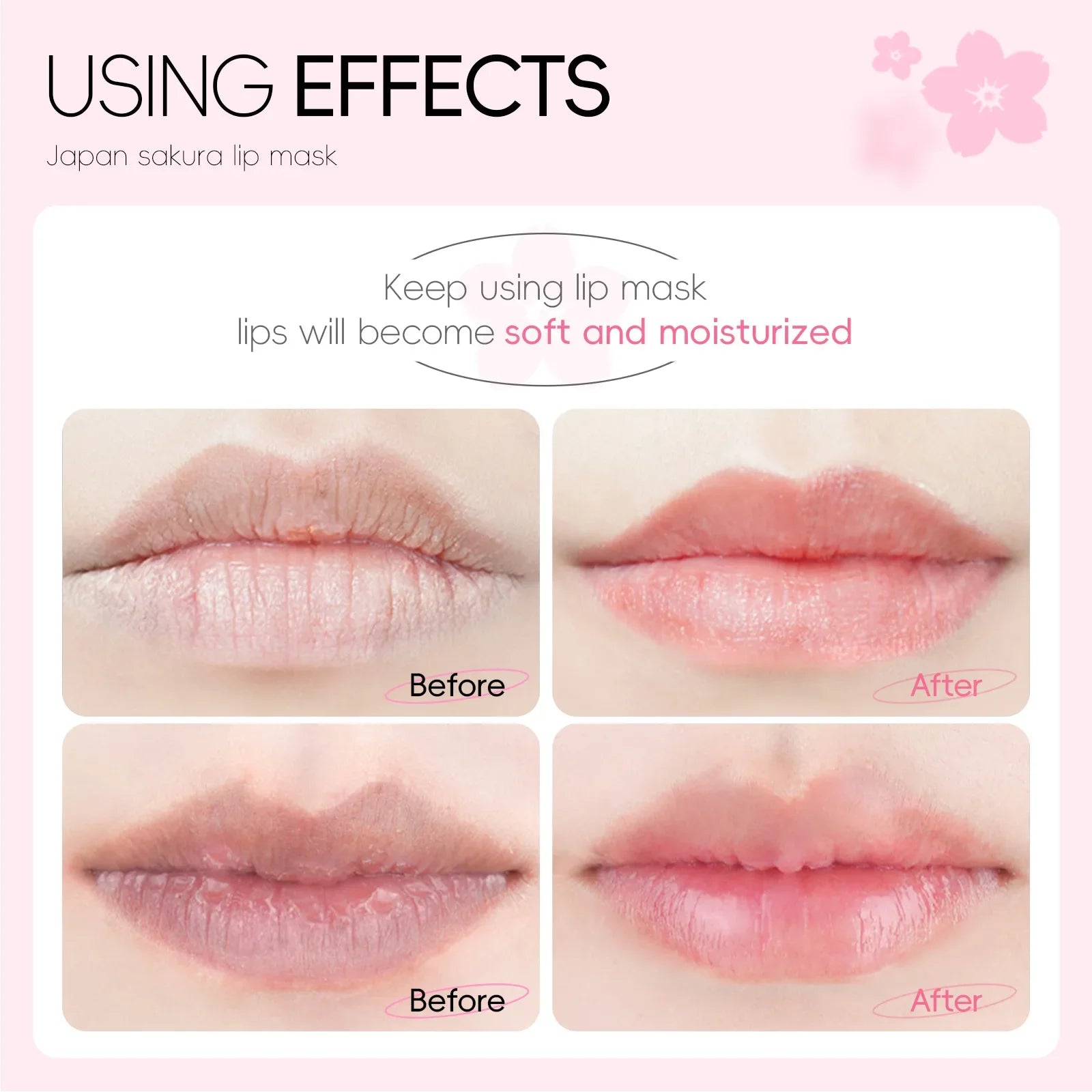 Sakura Hydrating Lip Mask – Exfoliating & Moisturizing Korean Lip Care