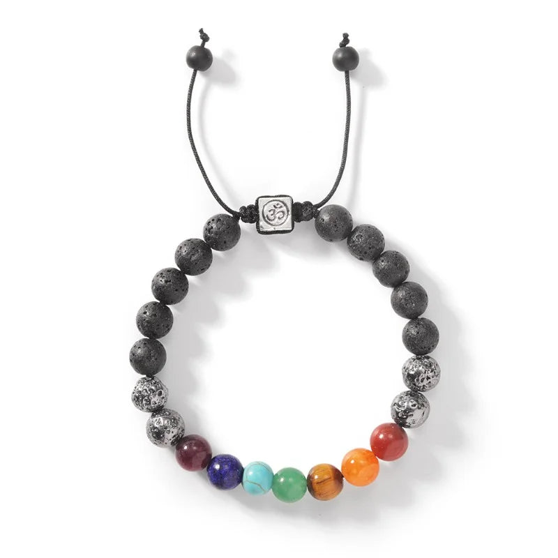 Chakra Treatment Crystal Bracelet Yoga Stone Adjustable Beads Bracelet Meditation Relaxation Anxiety Women's Bracele Oasis Select