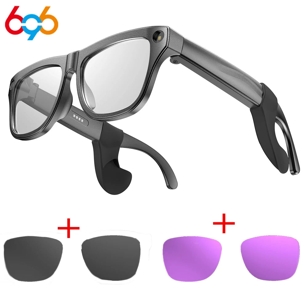HD Camera Glasses Outdoor Voice Assistant Touch Control Smart Eyewear Bluetooth Music Call AI Translator Sunglasses Men Lady Oasis Select BK