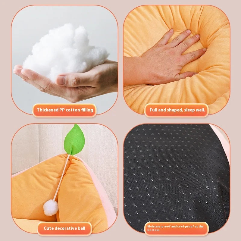 Avocado Vine Mat Cotton Fleece Double-sided Pad Pet Cat Bed, Suitable for Spring and Summer, Dog Bed, Cute Cat Bed Oasis Select