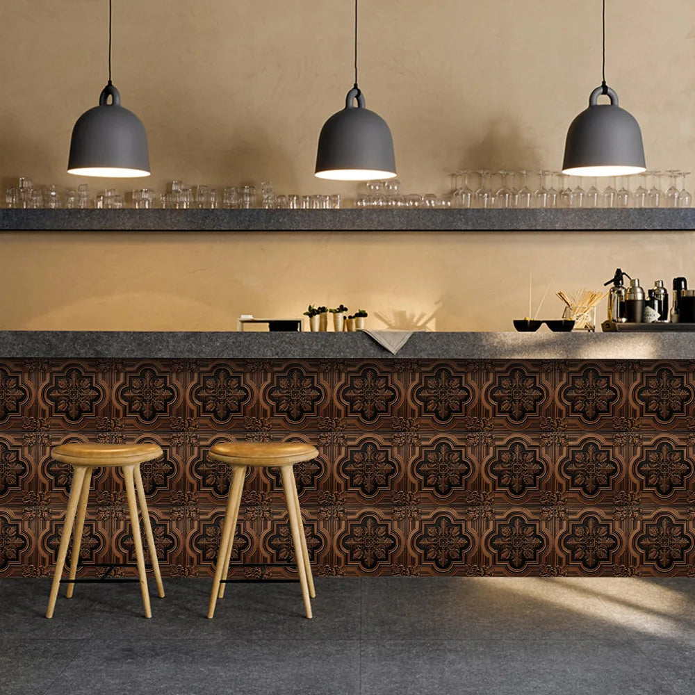 Crystal film covered retro metal pattern ceramic tile paste kitchen bedroom renovation wall paste wall stickers Oasis Select