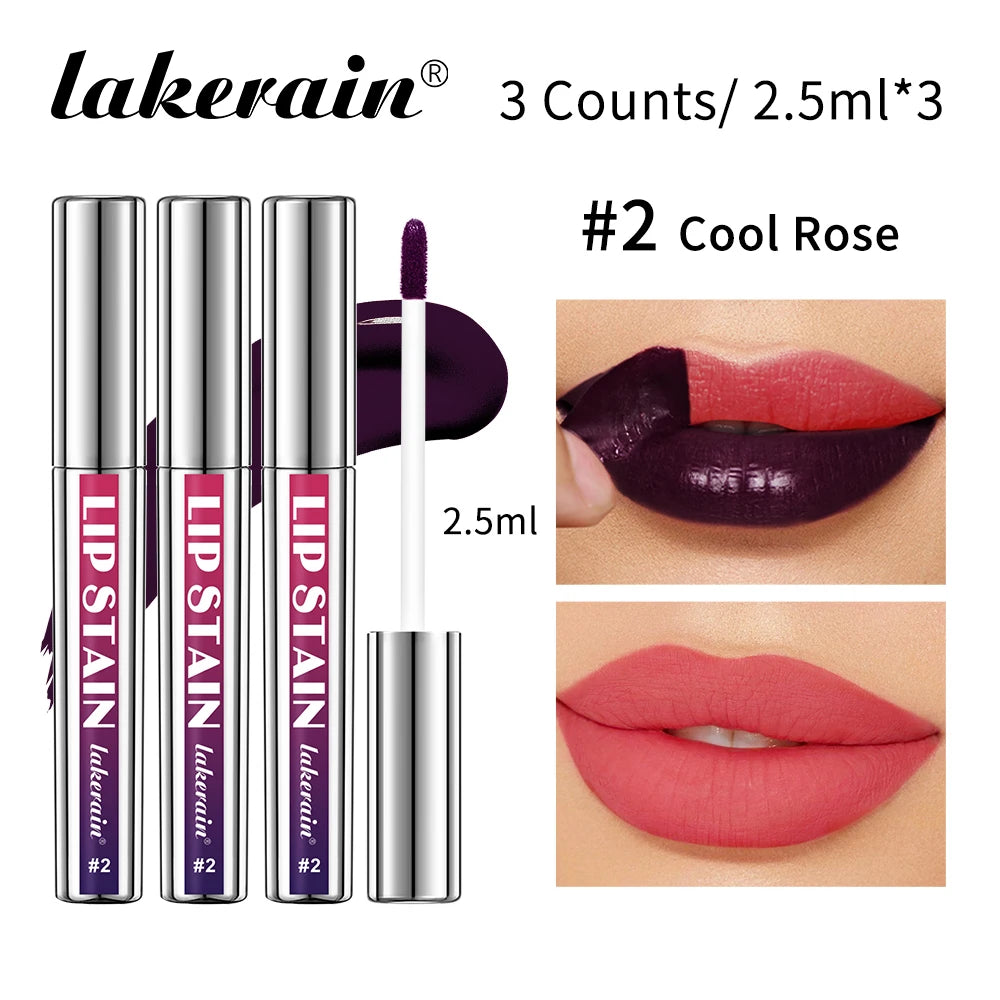 Lakerain 3-Piece Peel Off Lip Stain Set | Waterproof Lip Tint