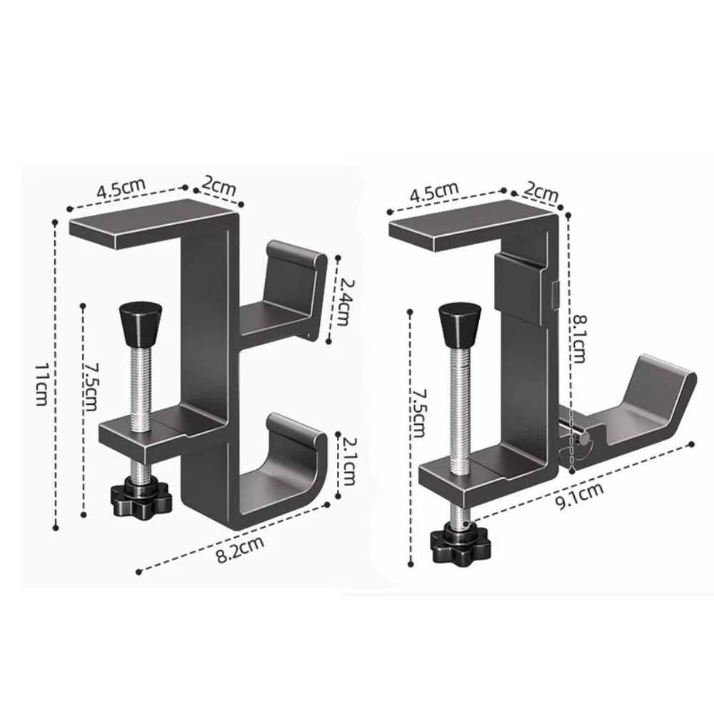 New Aluminum Alloy Hanging Bag Hook Punch-free Removable Desk Side Holder Multi-functional Portable Handbag Rack Table Oasis Select