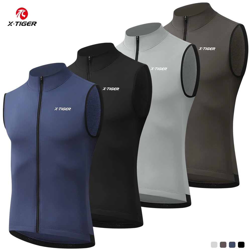 X-TIGER Winter Warm Cycling Vest Fleece Windproof Bike jacket Sleeveless Coat Bicycle Thermal Vest Unisex Cycling Jerseys Oasis Select