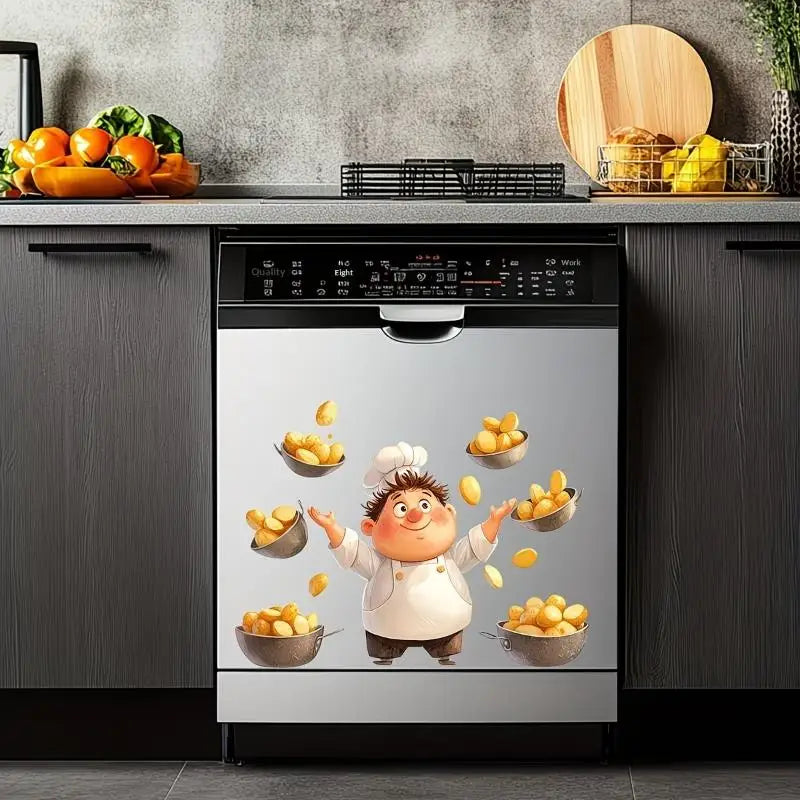 Chef Kitchen Stickers – Fun Removable PVC Appliance Decals