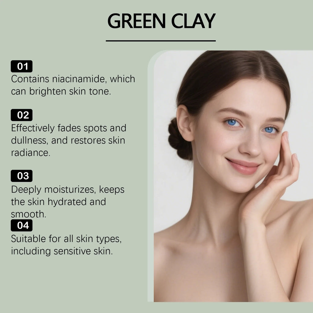 Centella Asiatica Skincare Set Green Clay Cleanser Centella Cream & Serum For Sensitive & Acne Prone Skin Moisturizing Soothing Oasis Select