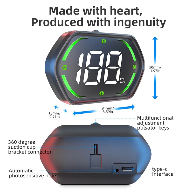 USB Car HUD Head Display Digital Speedometer GPS Speed Meter KMH MPH Dispaly For Truck Motorcycle Auto Part Accessories Oasis Select Onesize