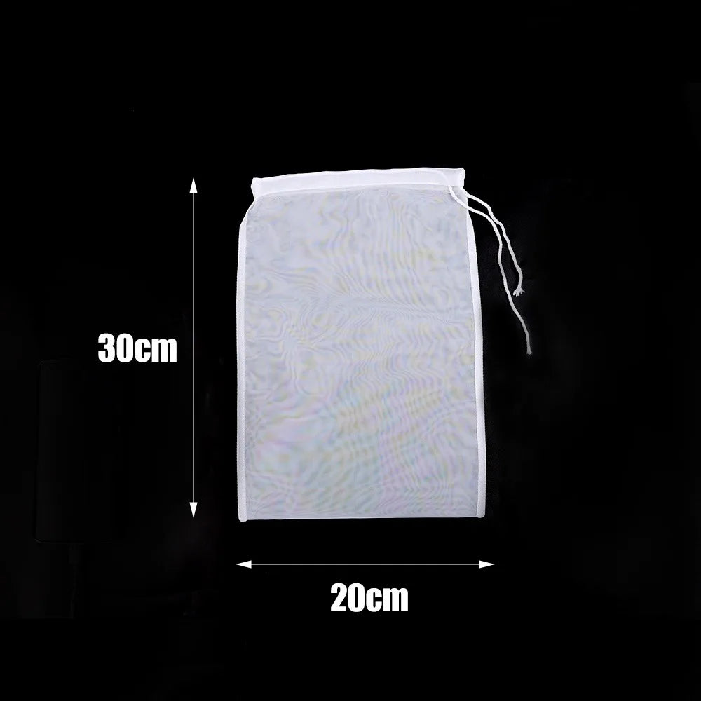 1Pc Soy Milk Filter Bag Collapsible Nylon Tea Coffee Juice Filter Net Durable 100 Mesh Wine Dreg Filter Reusable Strainer Oasis Select 20x30cm