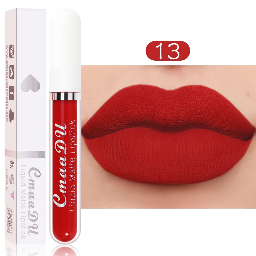1 Pcs Matte Lipstick Lip Gloss Shade for All Skin Types Long-Lasting Non-Fading Waterproof Non-stick Cup Exquisite Gift Lips Oasis Select 13 Full Size